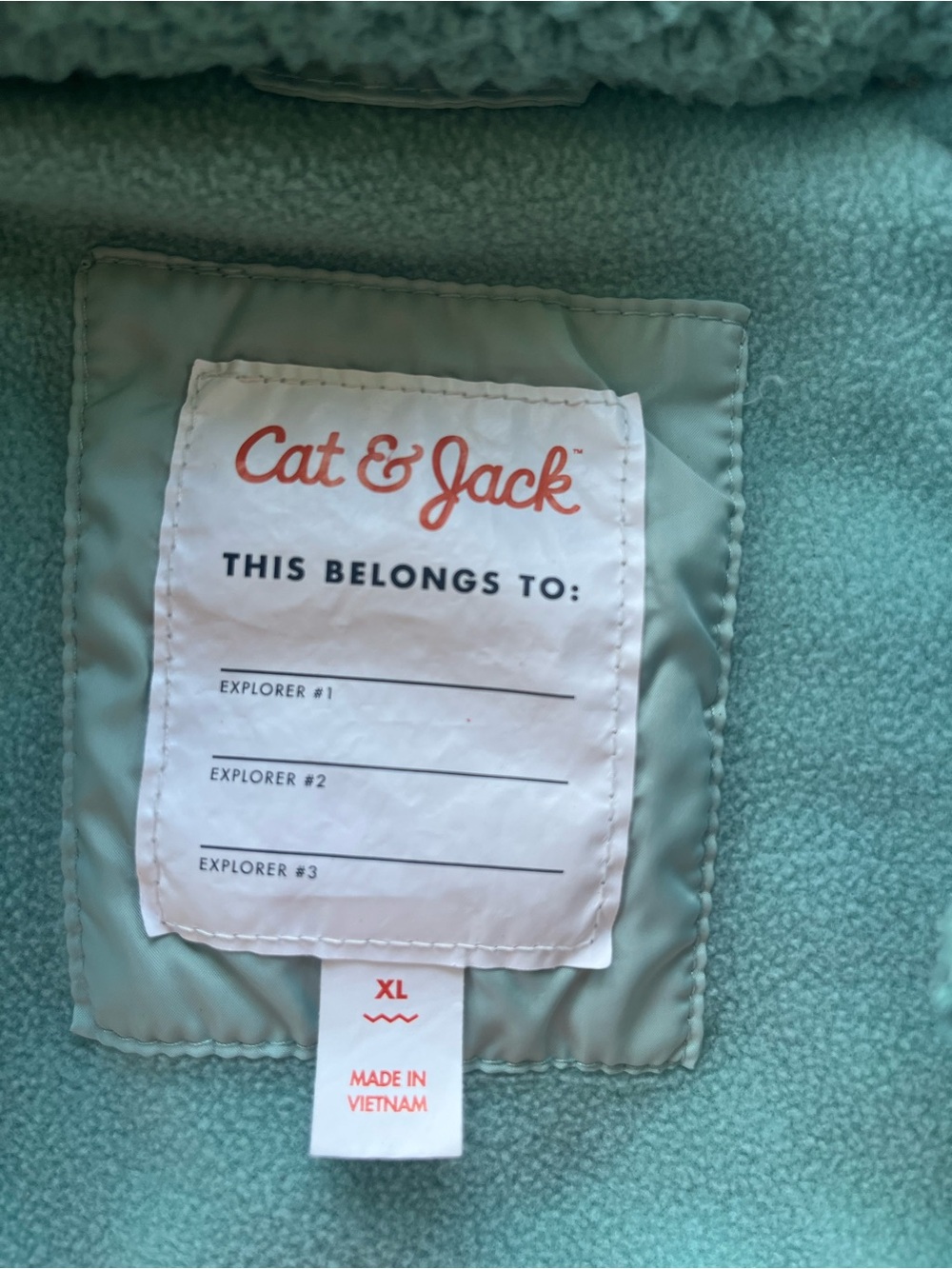 Cat & Jack Kids XL Sage Green Sherpa Lined Puffer Vest - Picture 6 of 7